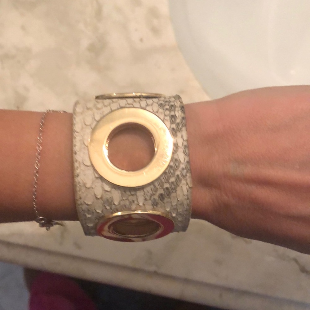 Ted Rossi Python And Gold Bracelet Cuff - image 3